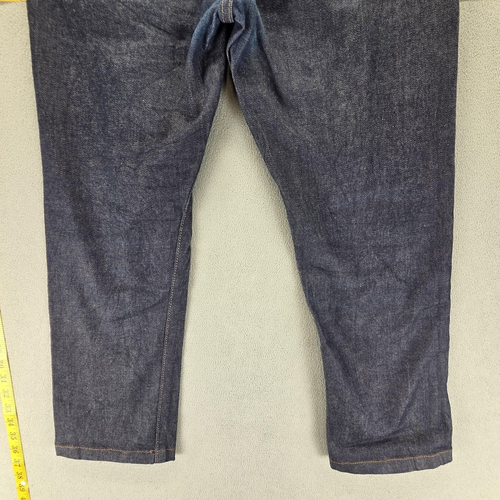 Selvedge Jeans Mens 33x24 Blue Uniqlo Slim Straight Low Rise Kaihara Denim - Picture 15 of 16